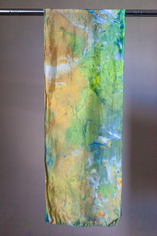 Landscape Daydream, Habotai silk scarf